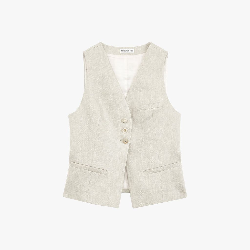 Old-Money Linen Vest & Trouser Suit