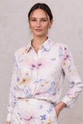 Printed Linen Blend Blouse-Scattered Flowers-0
