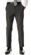 Ben Medium Grey Wool Blend Modern Fit Traveler Pants | Grey Wool Pants