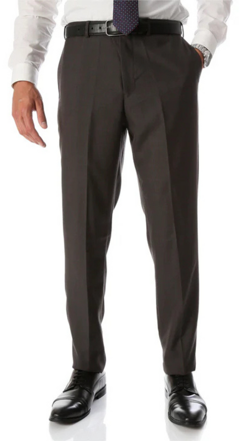 Ben Taupe Wool Blend Modern Fit Traveler Pants | Taupe Wool Pants for men-0