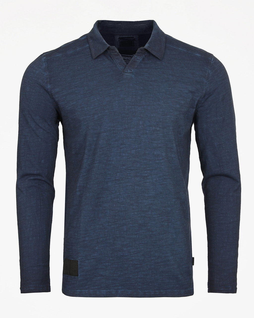 Mens Long Sleeve Vintage V-Neck Henley Polo T-Shirt