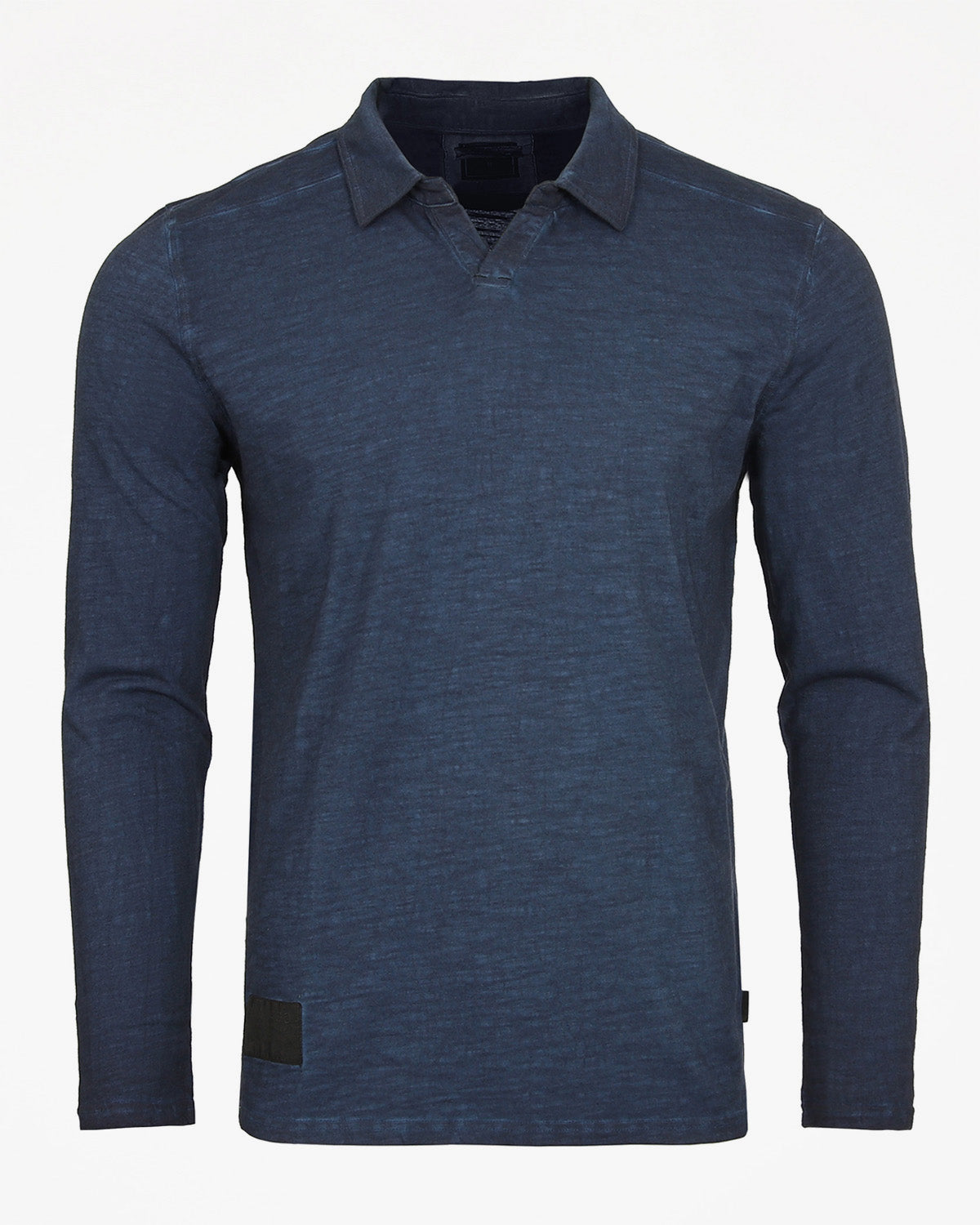 Mens Long Sleeve Vintage V-Neck Henley Polo T-Shirt