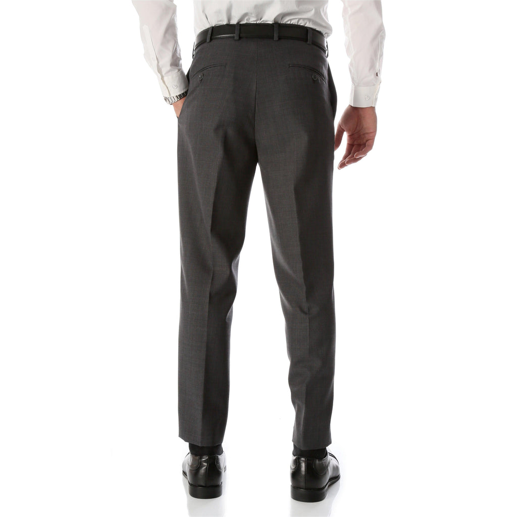 Ben Medium Grey Wool Blend Modern Fit Traveler Pants | Grey Wool Pants