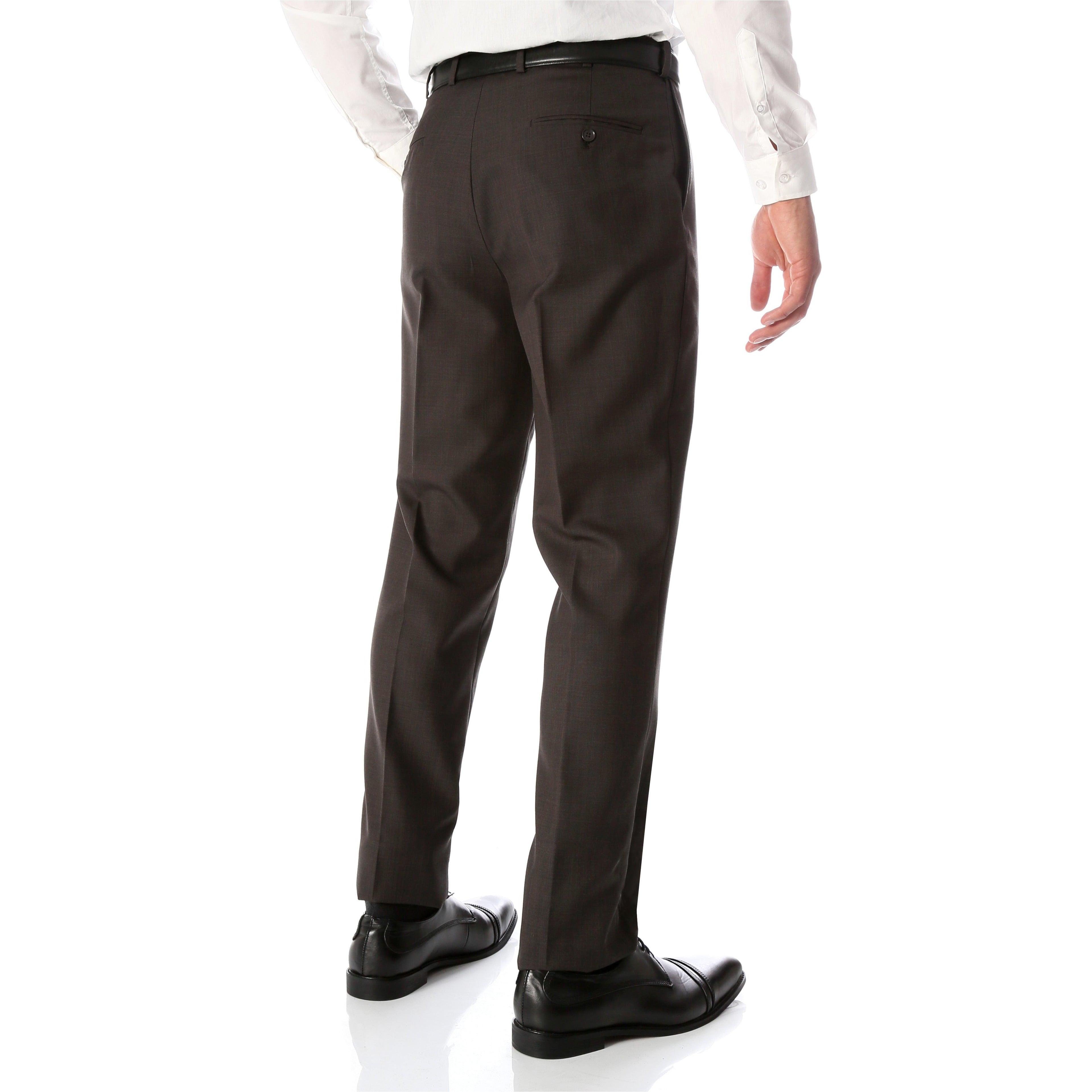 Ben Taupe Wool Blend Modern Fit Traveler Pants | Taupe Wool Pants for men-1