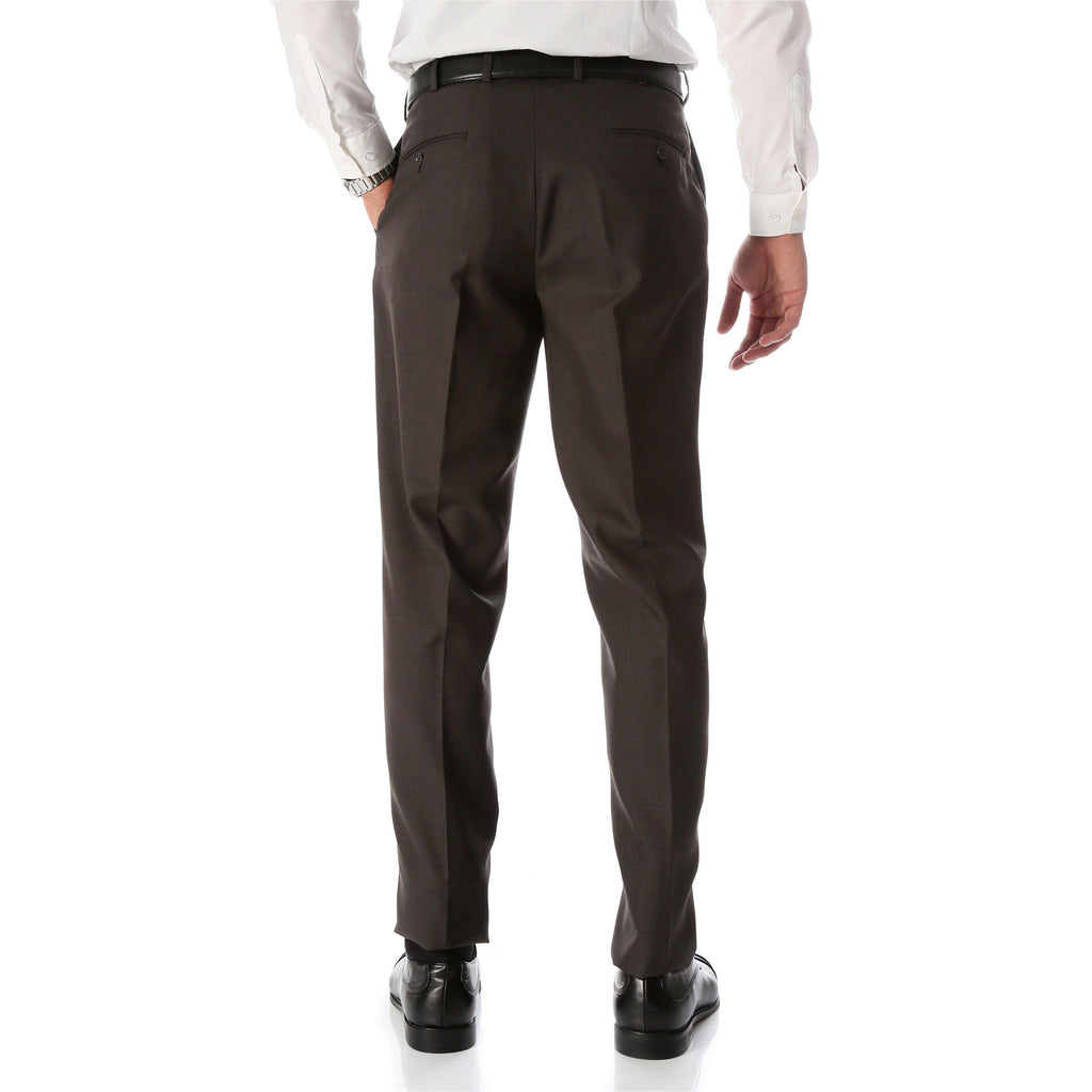 Ben Taupe Wool Blend Modern Fit Traveler Pants | Taupe Wool Pants for men-2