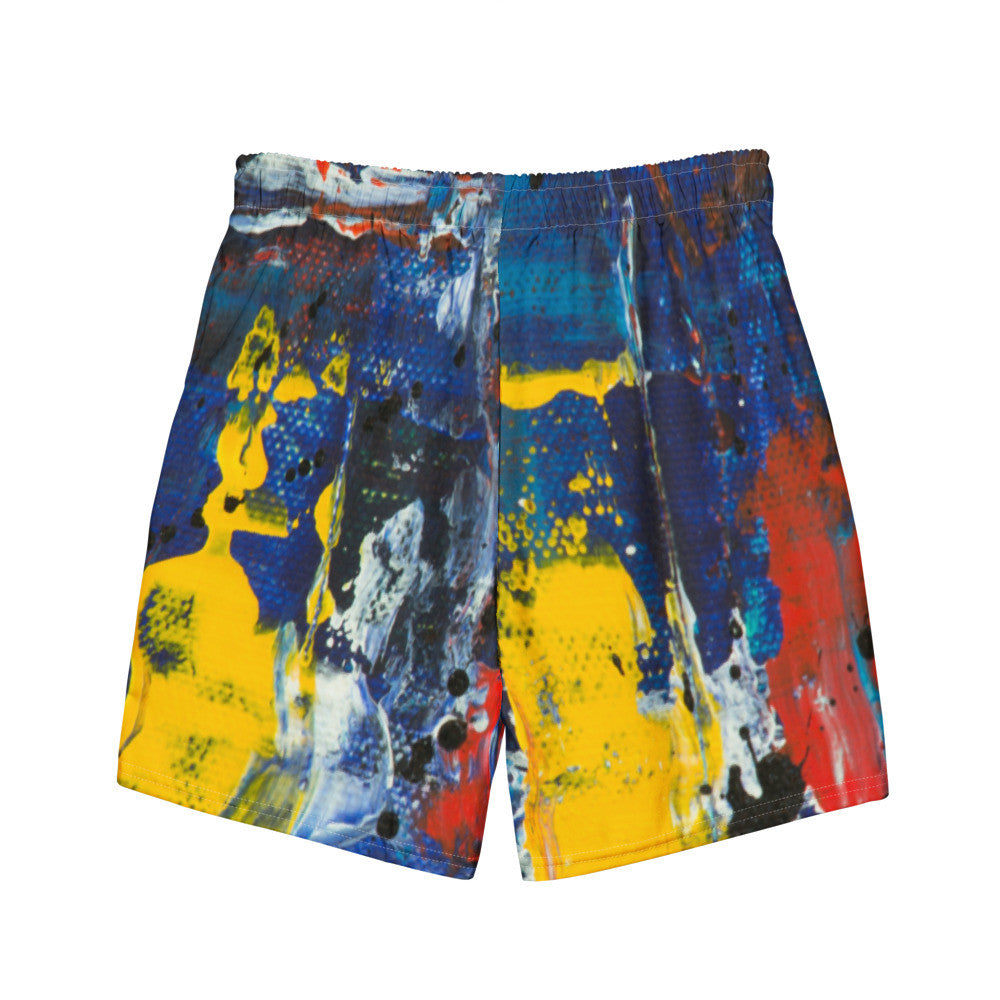 Color-Block Men's Swim Trunks — Print II
