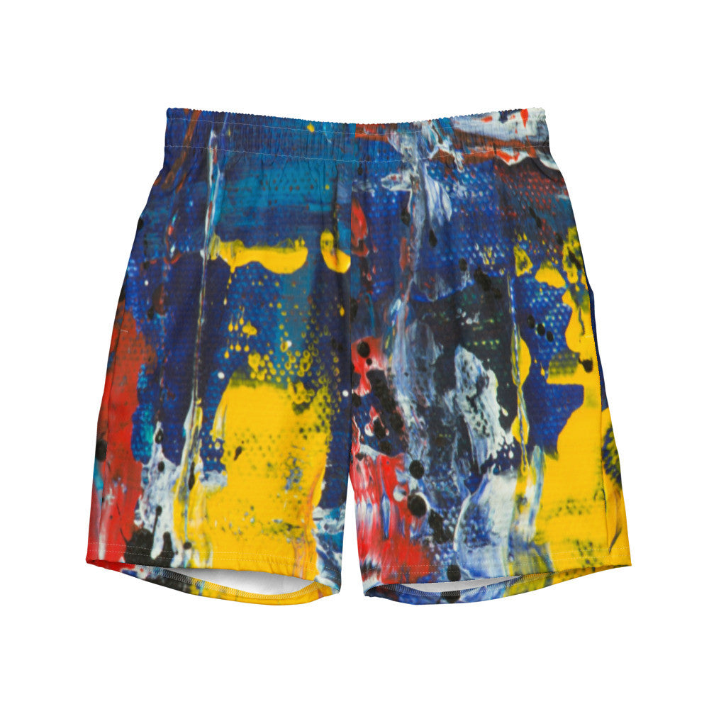 Color-Block Men's Swim Trunks — Print II