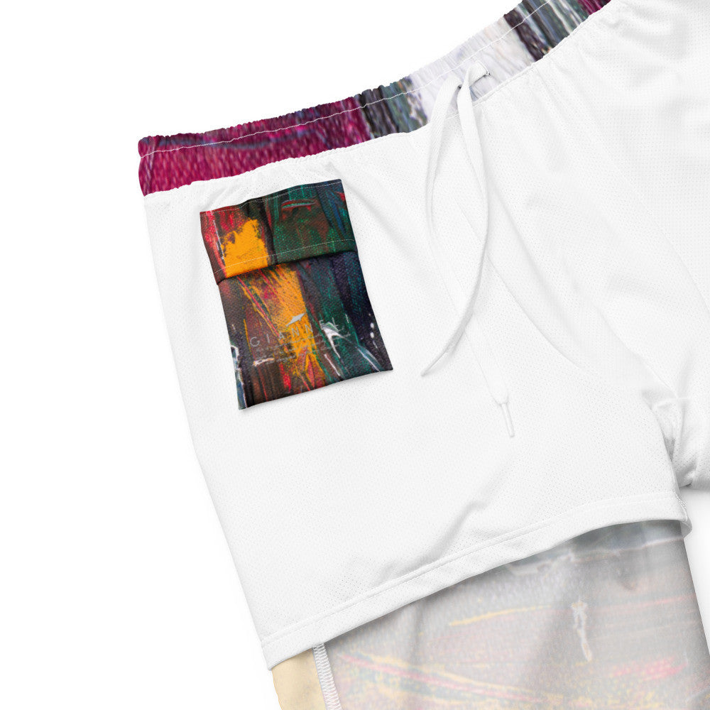 Color-Block Men's Swim Trunks — Print IV