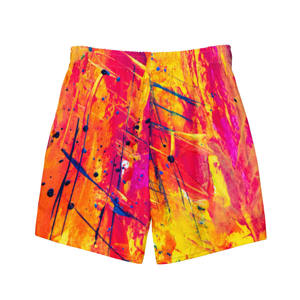 Color-Block Men's Swim Trunks — Print III