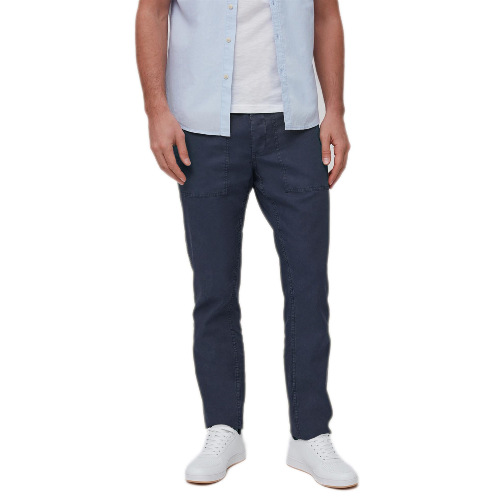 Mens Straight Fit Linen Blend Trousers