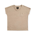 Linen Stripe Pocket Tee — Khaki