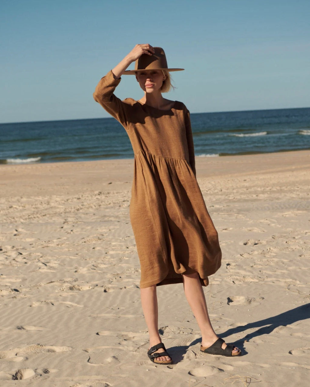 Brown Linen Dress