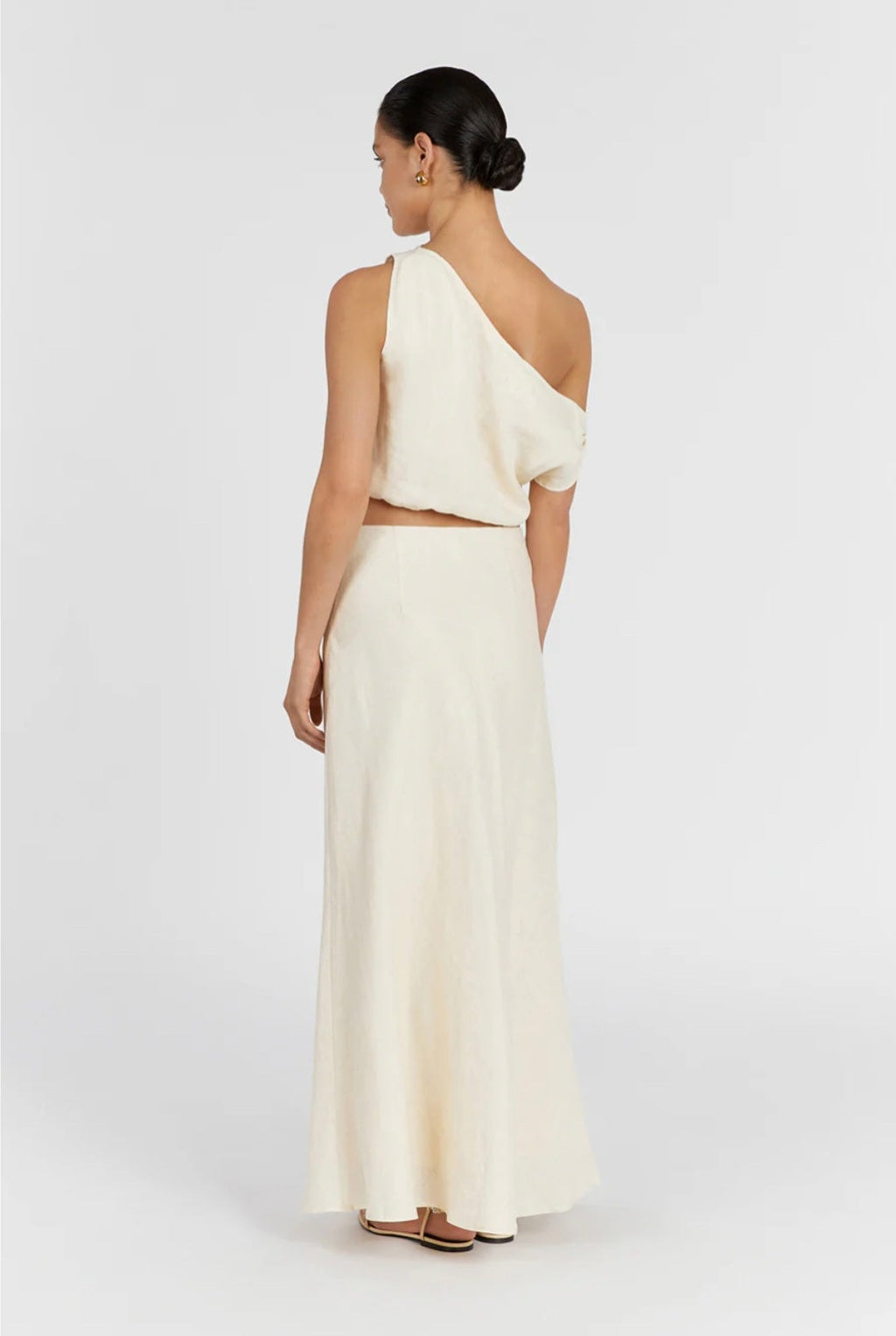 Ivory Asymmetric Linen Top